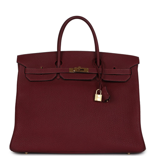 Pre-owned Hermes Birkin 40 Rouge H Fjord Gold Hardware