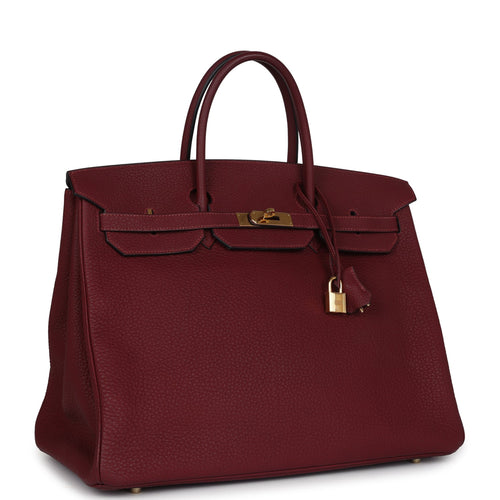 Pre-owned Hermes Birkin 40 Rouge H Fjord Gold Hardware