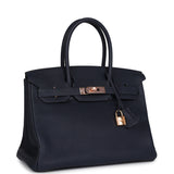 Hermes Birkin 30 Bleu Nuit Togo Rose Gold Hardware