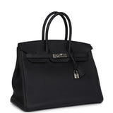 Pre-owned Hermes Birkin 35 Black Togo Palladium Hardware