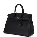 Pre-owned Hermes Birkin 35 Black Togo Palladium Hardware