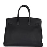 Pre-owned Hermes Birkin 35 Black Togo Palladium Hardware