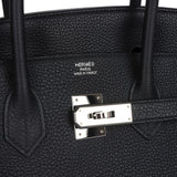 Pre-owned Hermes Birkin 35 Black Togo Palladium Hardware