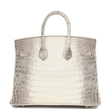 Hermes Birkin 25 Himalaya Niloticus Crocodile Palladium Hardware