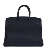 Hermes Birkin 35 Bleu Nuit Togo Palladium Hardware