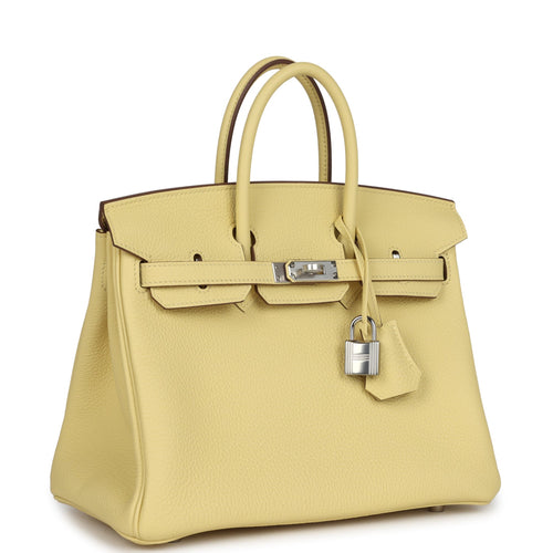 Hermes Birkin 25 Jaune Poussin Togo Palladium Hardware