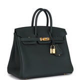 Hermes Birkin 25 Vert Fonce Togo Gold Hardware