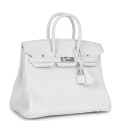 Hermes Special Order (HSS) Birkin 25 White Togo Palladium Hardware