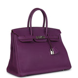 Pre-owned Birkin 35 Anemone Togo Palladium Hardware