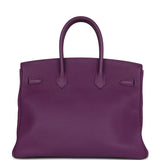 Pre-owned Birkin 35 Anemone Togo Palladium Hardware