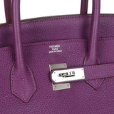 Pre-owned Birkin 35 Anemone Togo Palladium Hardware