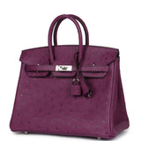 Hermes Birkin 25 Anemone Ostrich Palladium Hardware