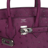 Hermes Birkin 25 Anemone Ostrich Palladium Hardware