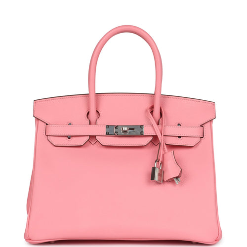Pre-owned Hermes Birkin 30 Rose Confetti Epsom Palladium Hardware