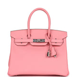 Hermes Birkin 30 Rose Confetti Epsom Palladium Hardware