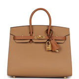 Hermes Special Order (HSS) Birkin 25 Gold and Biscuit Epsom Brushed Gold Hardware