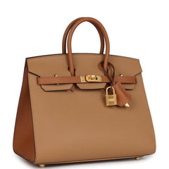Hermes Special Order (HSS) Birkin 25 Gold, Biscuit Epsom Brushed Gold Hardware