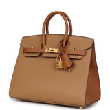 Hermes Special Order (HSS) Birkin 25 Gold and Biscuit Epsom Brushed Gold Hardware