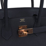 Hermes Birkin 30 Bleu Nuit Togo Rose Gold Hardware - Thumbnail View 7