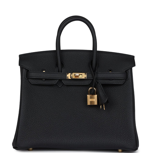 Hermes Birkin 25 Black Togo Gold Hardware