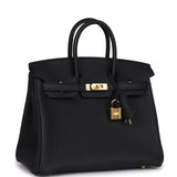 Hermes Birkin 25 Black Togo Gold Hardware