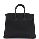 Hermes Birkin 25 Black Togo Gold Hardware