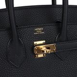 Hermes Birkin 25 Black Togo Gold Hardware