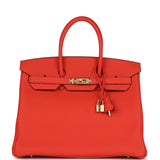 Hermes Birkin 35 Capucine Togo Gold Hardware