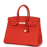 Hermes Birkin 35 Capucine Togo Gold Hardware