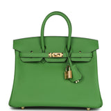 Hermes Birkin 25 Vert Yucca Swift Gold Hardware