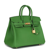 Hermes Birkin 25 Vert Yucca Swift Gold Hardware