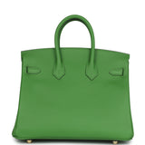 Hermes Birkin 25 Vert Yucca Swift Gold Hardware