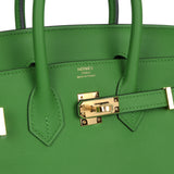 Hermes Birkin 25 Vert Yucca Swift Gold Hardware