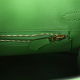 Hermes Birkin 25 Vert Yucca Swift Gold Hardware