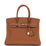 Hermes Birkin 30 Gold Togo Gold Hardware