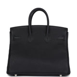 Hermes Birkin 25 Black Togo Palladium Hardware