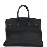 Pre-owned Hermes Birkin 35 Black Togo Rose Gold Hardware