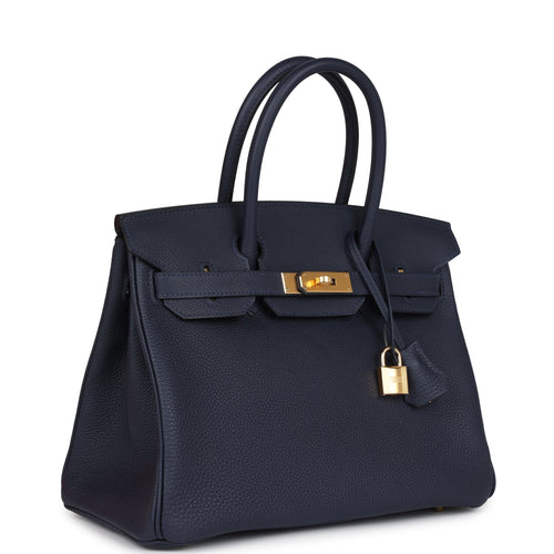 Hermes Birkin 30 Bleu Nuit Togo Gold Hardware