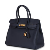 Hermes Birkin 30 Bleu Nuit Togo Gold Hardware