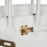 Hermes Birkin 25 New White Swift Gold Hardware