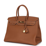 Pre-owned Hermes Birkin 35 Gold Togo Gold Hardware