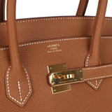 Pre-owned Hermes Birkin 35 Gold Togo Gold Hardware