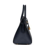 Hermes Casaque Birkin Sellier 30 Black, Bleu Indigo and Bleu Zanzibar Epsom Gold Hardware