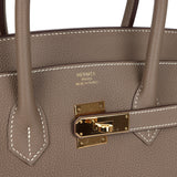 Pre-owned Hermes Birkin 35 Etoupe Togo Gold Hardware