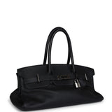 Vintage Hermes Shoulder Birkin 42 JPG Black Clemence Palladium Hardware