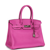 Pre-owned Hermes Birkin 30 Magnolia Clemence Palladium Hardware