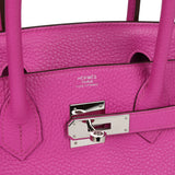 Pre-owned Hermes Birkin 30 Magnolia Clemence Palladium Hardware