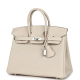 Hermes Birkin 25 Craie Togo Palladium Hardware