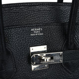 Vintage Hermes Birkin 35 Black Togo Palladium Hardware