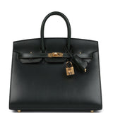 Hermes Birkin Sellier 25 Vert Fonce Box Gold Hardware